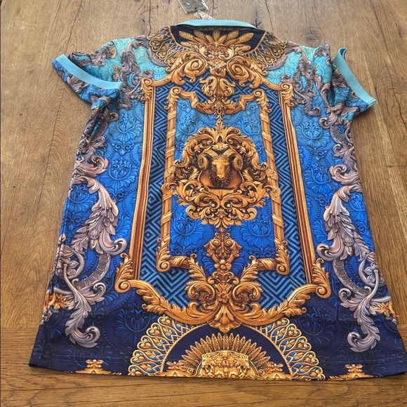 BARABAS Men's Luxury Greek Printed Floral polo - Picture 6 of 6